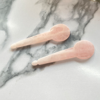 Usine en gros naturel Quartz Rose Gua Sha cuillère ROSE Quartz spatule grattage outil de Massage pour une peau saine