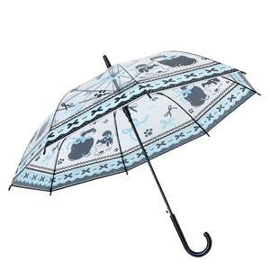 <span class=keywords><strong>Parapluie</strong></span> transparent à motif de chat de dessin animé, ouverture automatique, imperméable, coupe-vent, design élégant avec nœud papillon - Product Image 2
