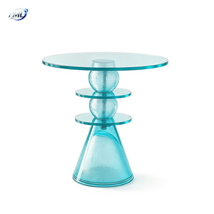 Mesa Auxiliar de Resina Transparente, Mesa de Centro Geométrica de Varios Niveles, Mesa Redonda Decorativa para Sala de Estar, Vestíbulo de Hotel - Product Image 1