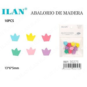 ลูกปัดไม้เคลือบสีลายมงกุฎ 13x6x5 มม. เป็นมิตรกับสิ่งแวดล้อม สำหรับงานประดิษฐ์เครื่องประดับ 10 ชิ้น - Product Image 4