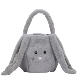 Wholesale Easter Plush Egg Bag Easter Basket Bucket Bunny Sublimation Easter Basket decoration toys