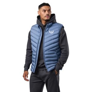 Chaqueta Acolchada con Capucha para Hombre, Color Azul Acero, Cierre Completo, Ligera, Aislante, para Invierno, Deportiva, Térmica - Product Image 1