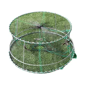 Plastic coated crab pot folding cage shrimp fishing aquaculture trap