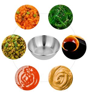 Stainless Steel Mini Sauce Bowl Small <b>Dip</b> Cup Kitchen Condiment Container Round Reusable Tableware Custom Logo Sauce Bowl - Product Image 5