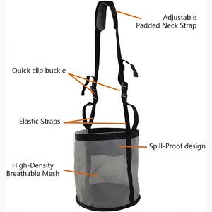 Échantillon gratuit : Sac d'alimentation pour chevaux, sac de nourriture robuste avec sangle réglable, coussin de confort pour le cou, coussin pour le nez et double sangle. - Product Image 4