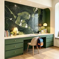 Meubles en marbre vert avocat de luxe naturel du Brésil, coupés sur mesure, pour table de salle à manger, comptoir