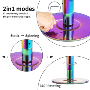 Phong Cách Mới Đầy Màu Sắc 45Mm Ống Thép Quay Và Tĩnh Xách Tay Tập Thể Dục Vũ nữ Thoát Y Nhảy Múa Cực Vàng Cực Khiêu Vũ - Product Image 5