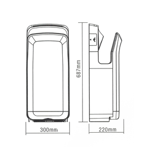 <span class=keywords><strong>Sèche</strong></span>-<span class=keywords><strong>mains</strong></span> automatique haute vitesse à lame d'<span class=keywords><strong>air</strong></span> double face en plastique ABS W-625I0 - Product Image 6