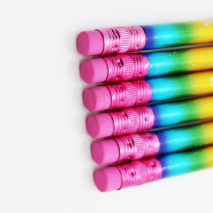 Logo personalizzato Basswood arcobaleno matite <span class=keywords><strong>disegno</strong></span> personalizzato di marca con HB 2B 2H durezza promozionale esagonale e rotondo - Product Image 1