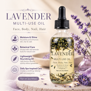 Mélange d'huile essentielle de lavande, huile corporelle naturelle, huile hydratante pour cheveux, soin de la peau pour femmes - Product Image 2
