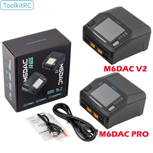 Chargeur/Déchargeur Intelligent Double Canal ToolkitRC M6DAC Pro AC300W / M6DAC V2 AC 200W pour Batteries LiPo DC 400WX2 16AX2 1-6S LiHV - Product Image 1
