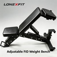 Banc de musculation FID réglable, plat, inclinable, déclinable, 7 niveaux, appui-tête à 3 coussinets, charge 500 kg, roues de transport, acier robuste, OEM pour salle de sport