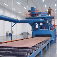 Machine de sablage à convoyeur à rouleaux Q69 pour le nettoyage de surface et l'élimination de la rouille des plaques d'acier et poutres en H, haute productivité