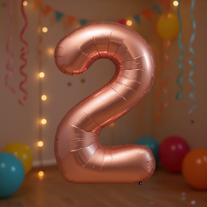 Party Love <b>Balloon</b> Number <b>2</b> Rose Gold 45cm Foil Mylar Birthday Party Decoration - Product Image 2
