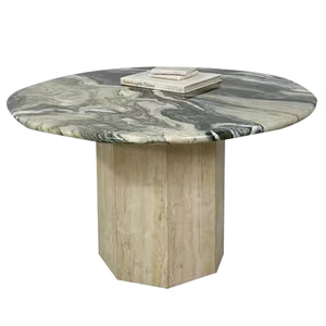 <strong>Round</strong> <strong>Dining</strong> Room Marble Dinning <strong>Table</strong> Set Marble Top Travertine Side Coffee <strong>Table</strong> Marble <strong>Dining</strong> <strong>Table</strong> - Product Image 1