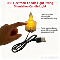 SCBOUZEAL Lámpara de Vela Oscilante para Exteriores USB 5V, Lámpara Electrónica de Llama Simulada, Placa de Circuito PCBA