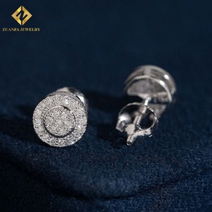 Luxury Fashion Jewelry <b>Earrings</b> Iced Out Cluster <b>Earrings</b> Wedding Gift Lab Grown Diamond 925 <b>Silver</b> <b>Stud</b> <b>Earrings</b> Screw Back - Product Image 5