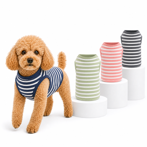 Striped Sleeveless Dog Tank Top dog outfitspet <b>clothes</b> oem pet <b>clothes</b> Soft Breathable Stripe Pet Vest Multi Colo - Product Image 1