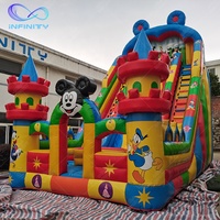 Toboggan gonflable géant de dessin animé, château gonflable pour enfants, toboggan de maison, château gonflable commercial, toboggan de parc d'attractions pour adultes