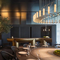 Grand lustre en cristal de luxe nordique plafonnier restaurant lustre moderne lampe