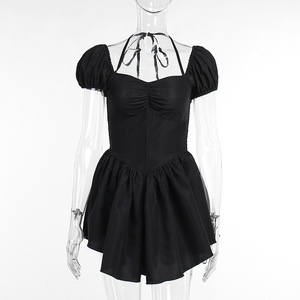 Elegante Sexy Night Club Girls Sólido Sin mangas Fuera del hombro Mini Vestidos para mujeres - Product Image 6