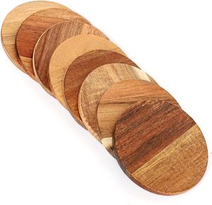 High Density Wooden Coaster Eco-Friendly Wood Drink Mats <b>Scratch</b> Proof Heatproof Cup Holders for Home Coffee Shop & Office Use - Product Image 1