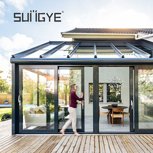 Sungye nghiêng mái hiên nhôm sunroom kính nhà mùa đông tự làm vườn nhỏ nạc để nhà kính cho vườn ngoài trời - Product Image 2