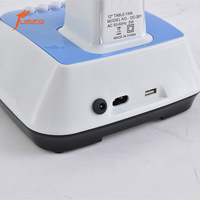 Ventilateur de bureau portable mécanique en plastique AC/DC 12 pouces avec lumière LED, batterie rechargeable et minuterie pour voiture et hôtel