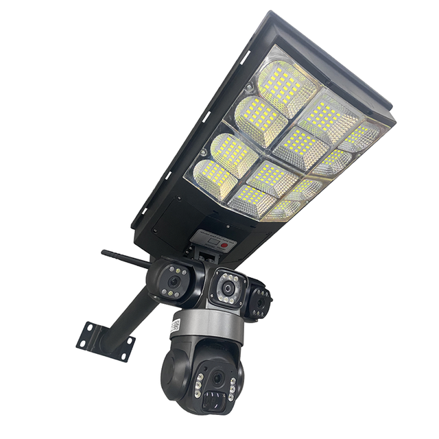 V380 Pro Real Three Lens with Road Light Security Camera Full Color Night Vision Solar 4g Sim Card Camera