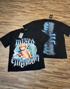 T-shirt Grafica Oversize Mista, Top Casual Emozionale, Stile Grunge Morbido, Atmosfera Dolce e Triste, Streetwear, per Serate Cinema all'Aperto, Regali BFF, Pasqua - Product Image 4