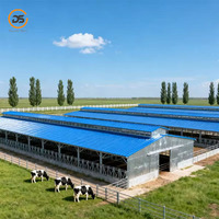 Estructura de Acero Prefabricada Resistente para Establos, Diseño Moderno de Granja, Construcción con Armazón Espacial