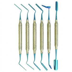 Juego de 6 Piezas Premium para Injerto Óseo Dental Manual, Acero Inoxidable con Recubrimiento de Plasma de Titanio Azul, Instrumentos Quirúrgicos para Implantes, CE - Product Image 1