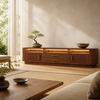 Table console moderne en bois avec tiroirs de rangement, meuble TV pour salon, chambre, hôtel, appartement