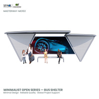 Diseño rectangular de refugio de autobús futurista con marco triangular de aluminio y techo Curvo