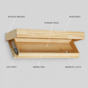 Étagère murale flottante en bois avec compartiment secret pour la décoration de la maison - Product Image 5