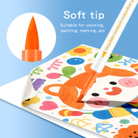 Marque neutre, double pointe fine, marqueurs d'art aquarelle, matériau PLA, non effaçables, options de couleurs multiples, pour enfants