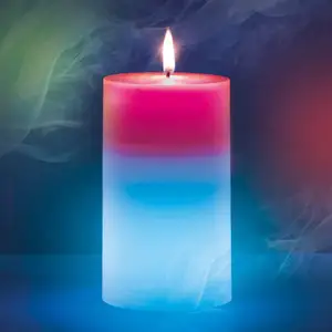 Atmosphere Romantic Real Wax Led Candle Light Suppliers 7 Colorful Real Wax Pillar Led Candle Led Candle Real Wax