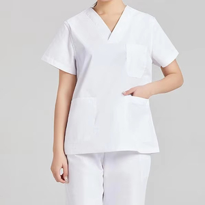 Laboratory Coat Scrub Sets Anti-Wrinkle Short Sleeve Unisex Nurse Scrubs Custom Logo Option 65% Polyester 35% Cotton Hospital - Product Image 5