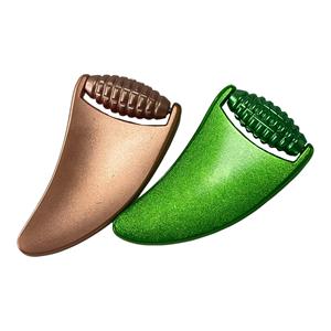 กัวซาใบหน้าทำจากโลหะสังกะสีผสมสีเขียวลูกกลิ้งสำหรับนวดผิวเครื่องมือดูแลผิวปรับแต่งโลโก้ได้ตามต้องการ - Product Image 5