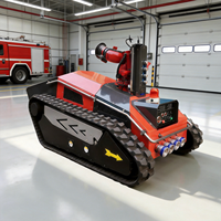 Robot de lutte contre l'incendie avec portée de 90 mètres, débit de 7200 L/min, système de refroidissement double, autonomie de 5 heures, télécommande de 200 mètres