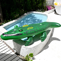 Jouet gonflable en forme de crocodile pour la piscine, radeau de natation en PVC épaissi, pour les activités aquatiques estivales à la plage et aux fêtes de piscine