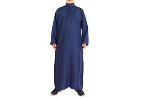 Vente en gros de robes traditionnelles musulmanes pour hommes, couleur unie, style Moyen-Orient, Dubaï, Daffah Thobe, Abaya, vêtements islamiques - Product Image 3