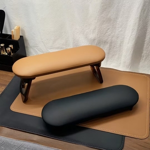 Reposamanos de Cuero PU para Manicura, Almohada de Brazo Portátil Plegable para Salón y Uso Doméstico - Product Image 1