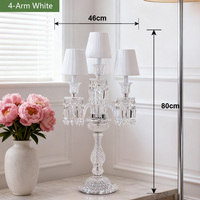Lampe de table en cristal de luxe avec abat-jour blanc pour salon, hôtel, décoration, éclairage