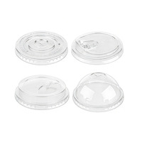 Tapas desechables de PET para vasos de té con leche, calibre 98/93 mm - Diseños planos, abovedados y altos, logotipo personalizable, capacidad de 360-700 ml