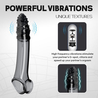 Manchon vibrant pour l'agrandissement du pénis de 9 pouces, préservatifs réutilisables, extenseur de pénis masculin de 7 cm, jouets sexuels pour hommes pour retarder l'éjaculation