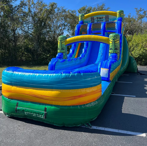 Toboggan aquatique gonflable commercial en PVC, toboggan humide et sec SIESTA FIESTA SLIDE, thème tropical pour événements en plein air - Product Image 3