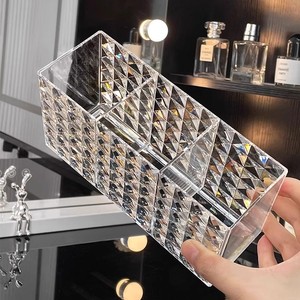 Clear Acrylic <b>Cosmetic</b> Organizer 4 In 1 Makeup <b>Storage</b> <b>Box</b> For Brush Lipstick Eyeshadow <b>Storage</b> Elegant Design - Product Image 3