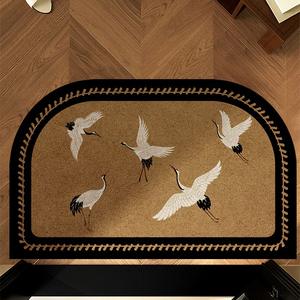 Paillasson de style vintage, forme ovale, en boucle de soie, design champêtre français, pour entrée intérieure, motif traditionnel, haute qualité - Product Image 5