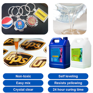 อีพ็อกซี่เรซิน AB ป้องกันสีเหลืองเรซินอีพ็อกซี่เหลวใสปราศจากฟองสำหรับโดมสติกเกอร์นุ่มเรซินโพลียูรีเทนเหลว - Product Image 5